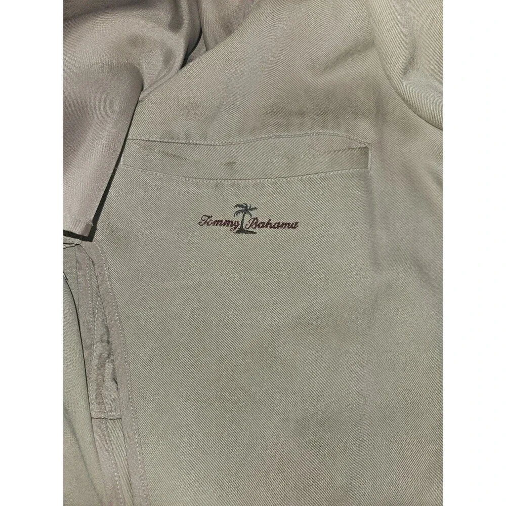 Vintage Tommy Bahama Men's 100% Silk Khaki Blazer Size M